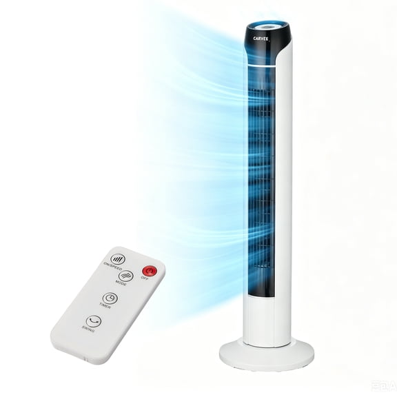 Tower Fan, Floor Fan with Upgraded DC Motor, 18 ft/s Airflow, 60° Oscillation, Remote Control and Touch Screen, 3 Speeds and 4 Modes for Bedroom