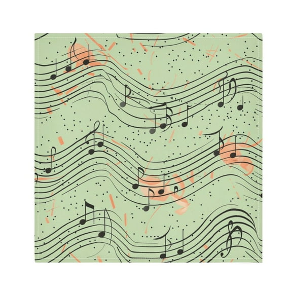 JSTEL Music Notes Polka Dots Cloth Napkins Set of 1, 20x20 Inch Washable and Reusable Napkin for Decoupage Dinner Party Everyday Use