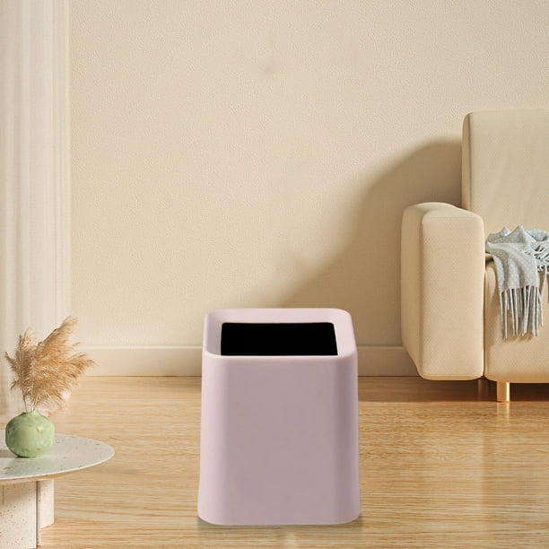 Mini Desktop Trash Can | Small Square Open Bin for Office, Living Room, Study, Coffee Table Organization | Plastic Waste Container | Multi-Use Storage | White/Gray/Pink/Blue/Black | 5.2x5.2x6 in | 1