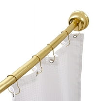 Utopia Alley Rustproof Wall Mounted Single Curved Shower Rod, Aluminum, adjustable from 45" to 72" Wide, Gold