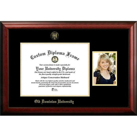 Campus Images VA998PGED-1411 11 x 14 in. Old Dominion Gold Embossed Diploma Satin Mahogany Frame with 5 x 7 in. Portrait