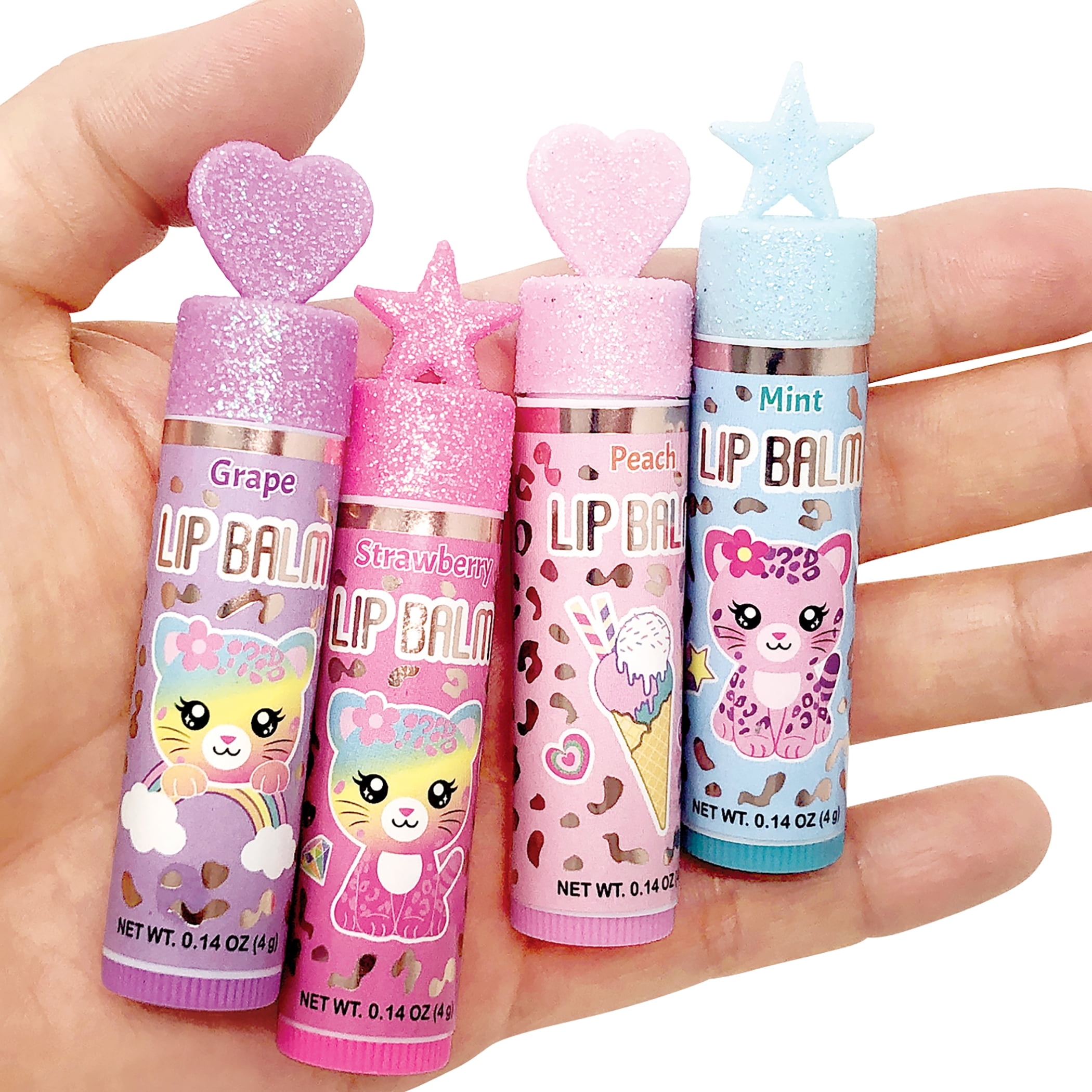 Claire's Club Snow Leopard Mechanical Bling Lip Gloss Set - Designed for Little Girls Ages 3-6