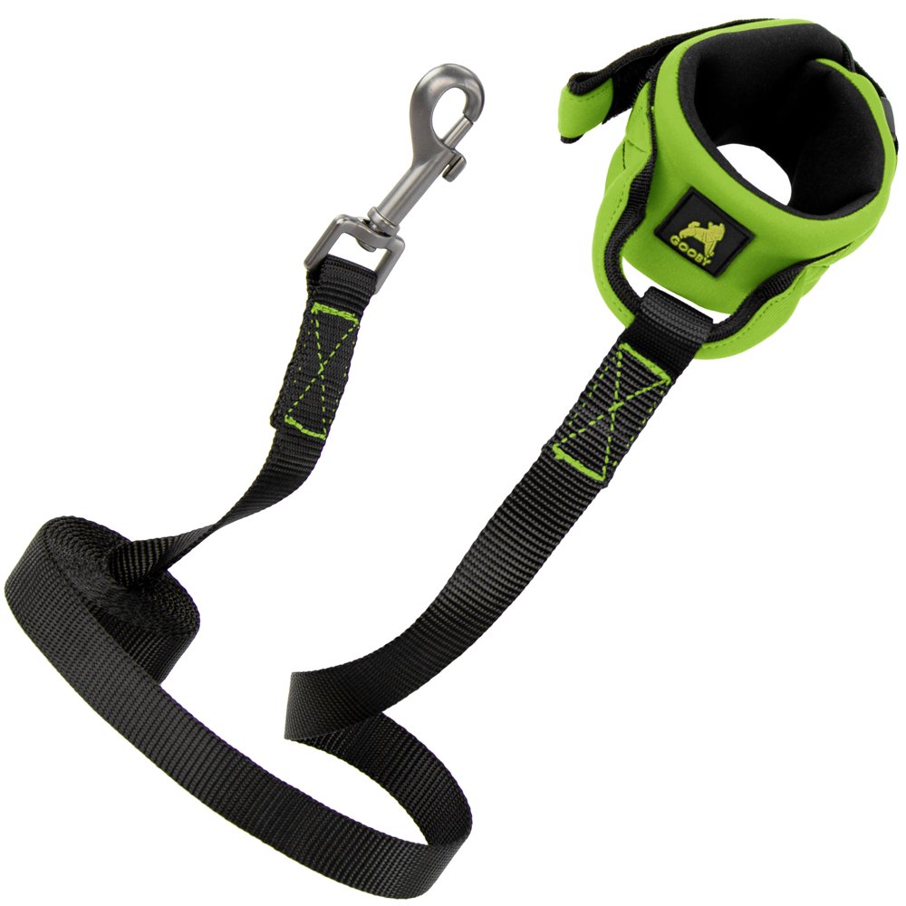 Gooby Dog Leash Lime, 6 FT Neoprene Wrist Band Leash, Hands Free