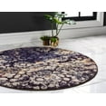 thumbnail image 5 of Rugs.com Carnevale Collection Rug – 4 Ft Round Navy Blue Medium Rug Perfect For Kitchens, Dining Rooms, 5 of 9
