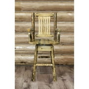 Montana Woodworks  Glacier Country Collection Counter Height Swivel Captains Barstool - Saddle Upholstery
