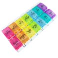 thumbnail image 5 of Pastillero organizador/recordatorio semanal para suplementos de medicamentos, vitaminas, 7 días, 2 compartimentos por día oso de fresa Electrónica, 5 of 5