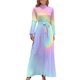 thumbnail image 2 of Vestido largo de noche con espiral en tonos pastel claro, vestido de mujer para mujer, 2 of 5