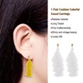 thumbnail image 4 of Pendientes de borla Candelabro Minnieouse 4 capas Paja bohemia Blanco, 4 of 6