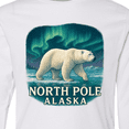 thumbnail image 4 of Inktastic North Pole Alaska Polar Bear Aurora Long Sleeve Youth T-Shirt, 4 of 5