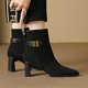 thumbnail image 3 of NECHOLOGY Botas Mujer Adulto Femenino Zapatos Botines de mujer Mujeres Damas Vintage Tobillo Punta estrecha Casual Solo Zapatos Botas (Black, 7.50), 3 of 7