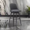 thumbnail image 6 of Sean 30 Inch Barstool Chair - Parson Style - Swivel - Gray Faux Leather - Black, 6 of 6