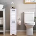 thumbnail image 6 of PinkSheep Toilet Paper Holder Stand, Slim Bathroom Storage Cabinet Organizer for Small Spaces, White, 6 of 7
