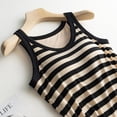 thumbnail image 3 of DHFJKG Women Ribbed Camisole With Built In Bra Striped Tank Top Scoop Neck Fitness Summer Workout Clothes Casual Daily Wear Sleeveless Versatile Tops, 3 of 4