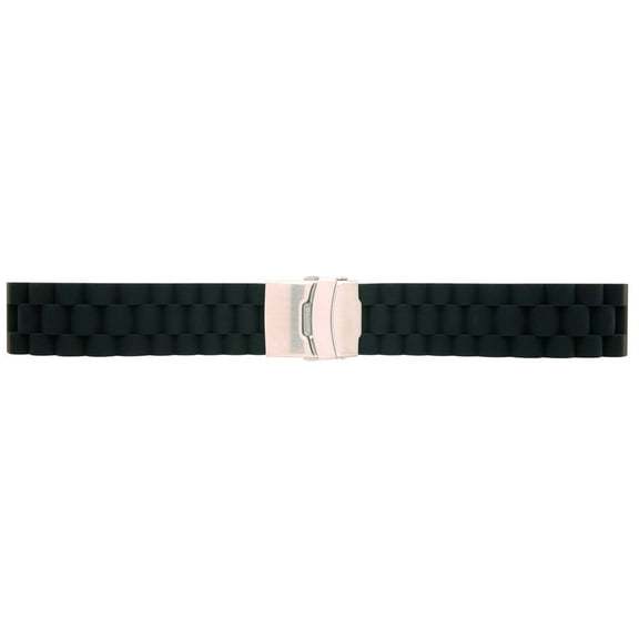 18mm black Genuine Silicone Soft Watch Stap