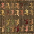 thumbnail image 1 of Ahgly Company Indoor Square Abstract Brown Modern Area Rugs, 6' Square, 1 of 4