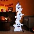 thumbnail image 2 of Gymax Décorations d'Halloween 4 Pieds Extérieur Empilé Ghosts avec Lumières LED Intégrées, 2 of 10