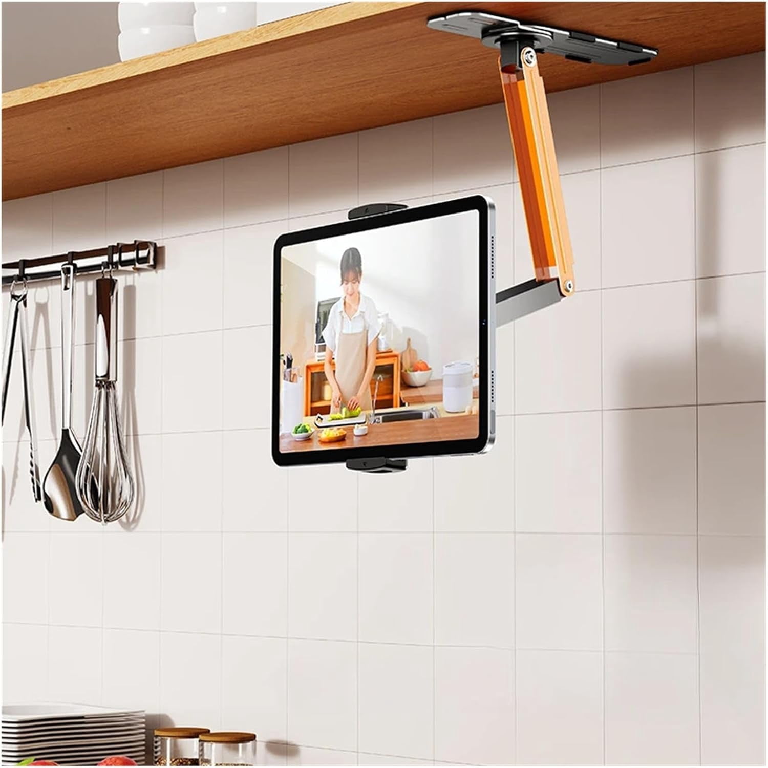 Magnetic Wall-Mounted Phone Holder, Magnetic Desktop Phone Holder Stand Clip, Magnet Stand for iPhone and Android compatible with Alloy Base (White Clip Holder)