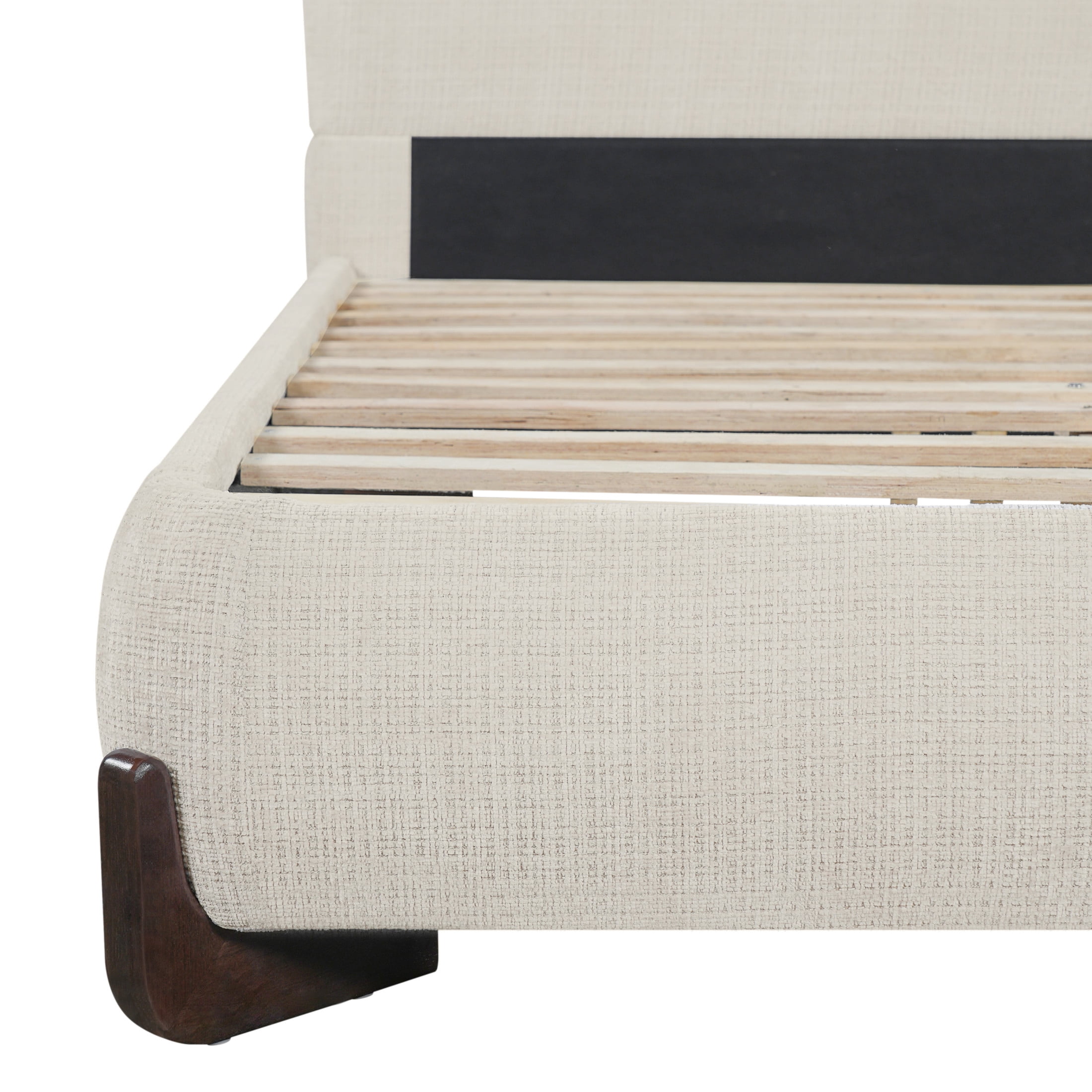Christopher Knight Home Modern Minimalist Chenille Upholstered Platform Bed, Queen Size, Beige