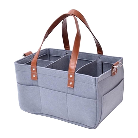 Djiypn Utility Tote with Pockets & Compartments-Perfect Nurse Tote Bag, Teacher Bag, Work Bags for Women & Craft Tote, Gray