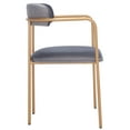 thumbnail image 4 of Safavieh Camille Modern Wood and Fabric Dining Arm Chairs, Dark Gray/Gold (Set of 2), 4 of 6
