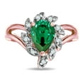 thumbnail image 3 of Star K � Pear Shape 8x6 Simulated Emerald Halo Split Shank Ring, 3 of 9