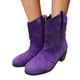thumbnail image 2 of NECHOLOGY Botas Mujer Adulto Femenino Zapatos Botines de mujer Zapatos casuales Botas de estilo retro Botines cómodos Botas de mujer de tacón bajo sin cordones de tamaño (Purple, 6.5), 2 of 5