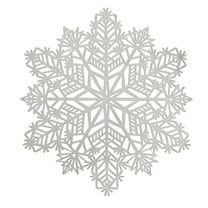 LAMIRO Gold Snowflake Placemats,Round Vinyl Christmas Table Decorations,Winter Holiday Decorative Place Mats for Dining Table,Kitchen,Wedding,Party,Christmas Place Mats