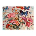 Butterflies And Flowers Painting Throw Blanket for Couch, Soft Comfy