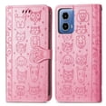 thumbnail image 1 of Funda Cartera FOXDOCK para Motorola Moto G34 , Flip PU con Relieve de Gatos y Perros, Tarjetero y Soporte, 1 of 6
