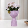 thumbnail image 4 of Jarrón de mesa de estilo nórdico, escultura, soporte para brochas de maquillaje con orificio de drenaje Rosado, 4 of 6
