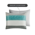 thumbnail image 5 of Regency Heights 5 Piece Stripe Comforter Set, Twin Size Bed in a Bag Bedding Set for Dorm Room, Comforter Bed Set with Flat Sheet and Fitted Sheet, Aqua/Grey, 5 of 7