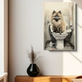 thumbnail image 4 of Keeshond Dog Canvas Wall Art for Bedroom Living Room Home Decor,Funny Dog Canvas Sitting on The Toilet Animal Pattern Office Artworks, modern wall decor, Ready to Hang, 4 of 6