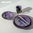 thumbnail image 6 of Home VSS Stoneware Sonoma 16pc Dinnerware Set, Outside Black + Inside Spinwash Purple, 6 of 7