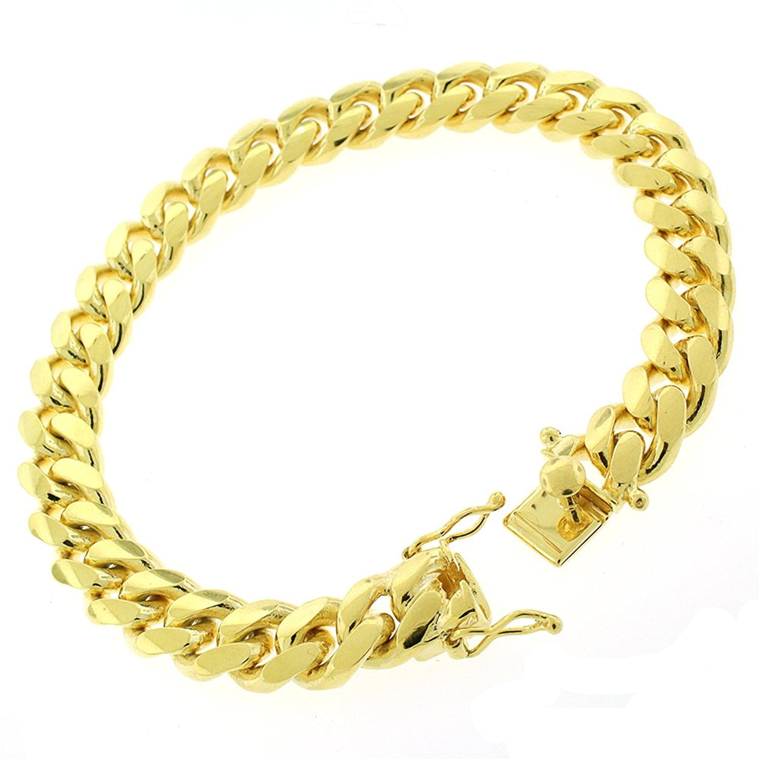 Details about   8-10'' Long Solid 18K Gold Plated 9mm-21mm Miami Cuban Curb Link Chain Bracelet 