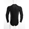 thumbnail image 4 of Eandarui Men's Tango Latin Dance Leotard Shirts Shiny Rhinestone Long Sleeve Chacha Rumba Samba Black 3XL, 4 of 7