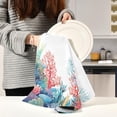 thumbnail image 6 of Dreamtimes Marine Coral Kitchen Towels 18x28inch Ultra Soft Absorbent Quick Drying Kitchen Dish Towels Washable Cleaning Cloths Hand Towels Tea and Bar Towels, 4 Pack, 6 of 7