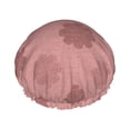 thumbnail image 1 of YFYANG Women's Double Waterproof Shower Cap, Pink Polka Dot Flowers Reusable Hair Cap for All Hair Styles and Head Sizes, 1 of 9