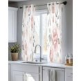 thumbnail image 5 of Pink Rose Sheer Curtains 45 Inch Length 2 Panels Set for Living Room/Bedroom, Modern Simple Romantic Flowers Floral Leaves Kitchen Curtains Grommet Semi-Sheer Curtains Window Treatments 42"x45"x2, 5 of 7
