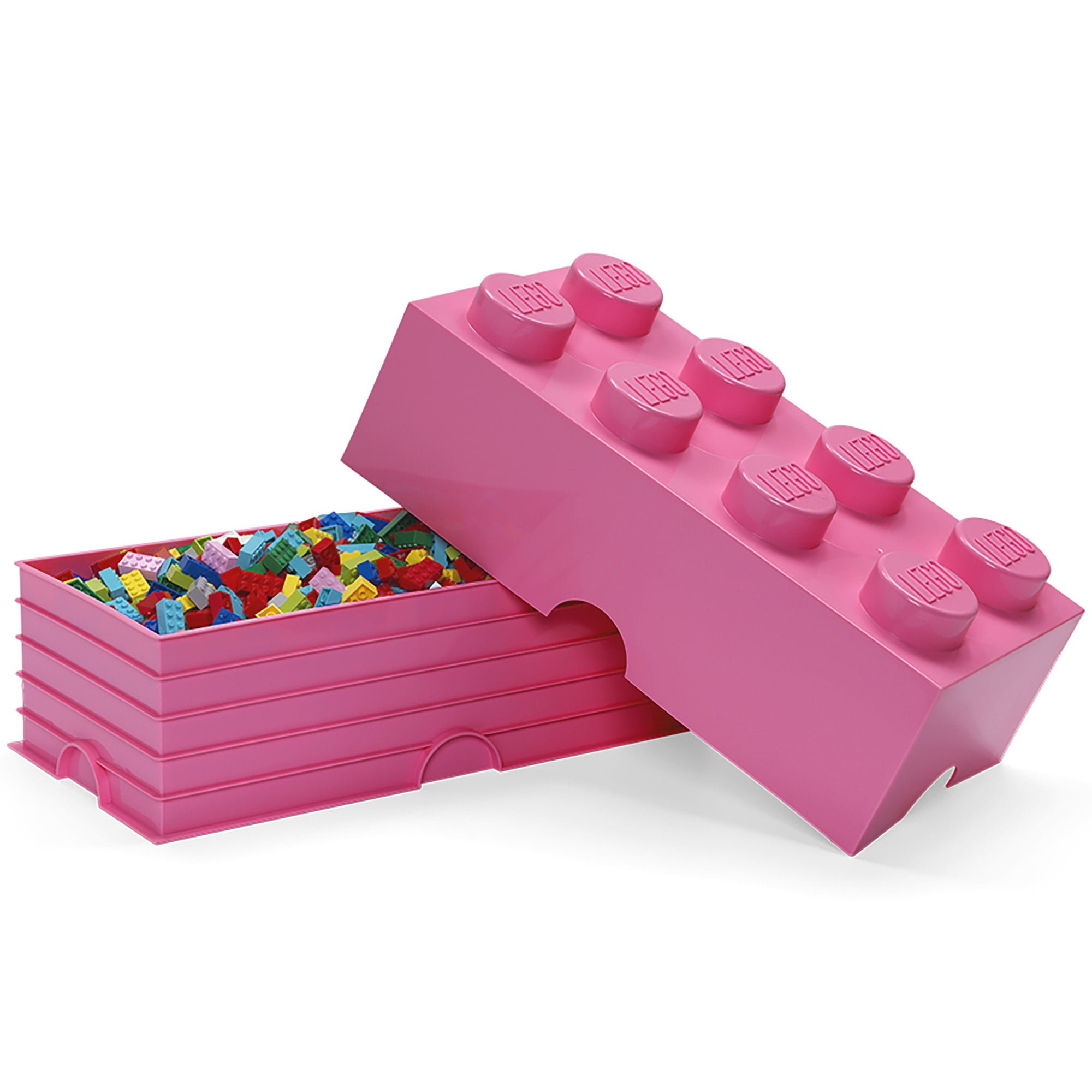LEGO Medium Pink Storage Brick 8 - Kids Toy Box Block Organizer