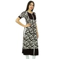 thumbnail image 4 of Bimba Womens Brown Straight Kurti Printed Ladies Kurta Designer Ethnic Clothing, 4 of 7
