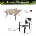 thumbnail image 7 of Sophia & William 9 Piece Outdoor Metal Patio Dining Set 57.5" Wooden-like Square Table and Stackable Chairs Furniture Set for 8, Brown, 7 of 7