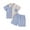 Blue, variant on Bagilaanoe 2pcs Toddler Baby Boy Shorts Set Contrast Color Short Sleeve Shirt Tops + Shorts 6M 12M 18M 24M 3T 4T Kids Casual Summer Clothes