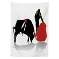 thumbnail image 3 of Ambesonne Spanish Tablecloth Rectangular Table Cover, Bullfight Arena Matador, 60"x84", Black Vermilion Yellow, 3 of 4