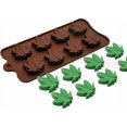thumbnail image 5 of Moldes para dulces de marihuana, bandejas de silicona con hojas de tarro para fiesta de dulces de chocolate, molde de regalo novedoso, paquete de 3, 5 of 5