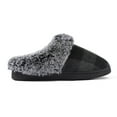 thumbnail image 6 of Tao Tao Womens Cozy Fuzzy Plaid House Slippers Memory Foam Slip on Indoor Outdoor Dark Gray 38, 6 of 9