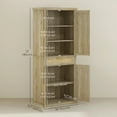thumbnail image 3 of HOMCOM Armoire de Rangement de Cuisine 72 Pouces de Haut avec Portes en Rotin et Tiroir, 3 of 10