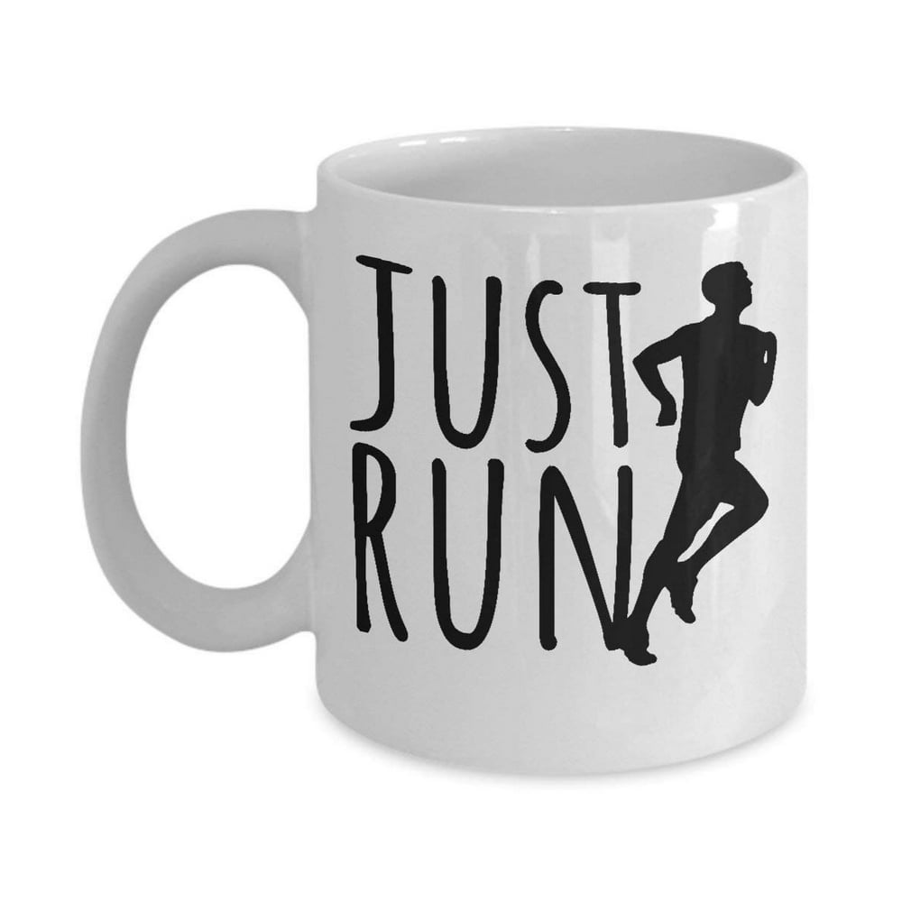 Just Run Long Distance Running Coffee & Tea Gift Mug for a Marathon