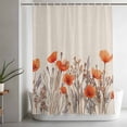 thumbnail image 4 of Watercolor Garden Flower Plant Shower Curtain for Bathroom, Blossom Poppy Floral on Burlap Waterproof Shower Curtains Washable Quick Dry with Hooks Bathtub Curtains 60x72IN, 4 of 9