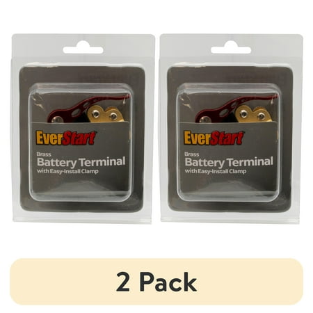 (2 pack) EverStart Automotive 8oz Battery Terminal Brass with Easy-Install Clamp for Multiple Cable Connections