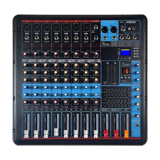 Professional 8-channel Mixing Console With 600W*2 Power Amplifier Mixer Suitable For Stage Party Recording Studio ,Easy to Operate